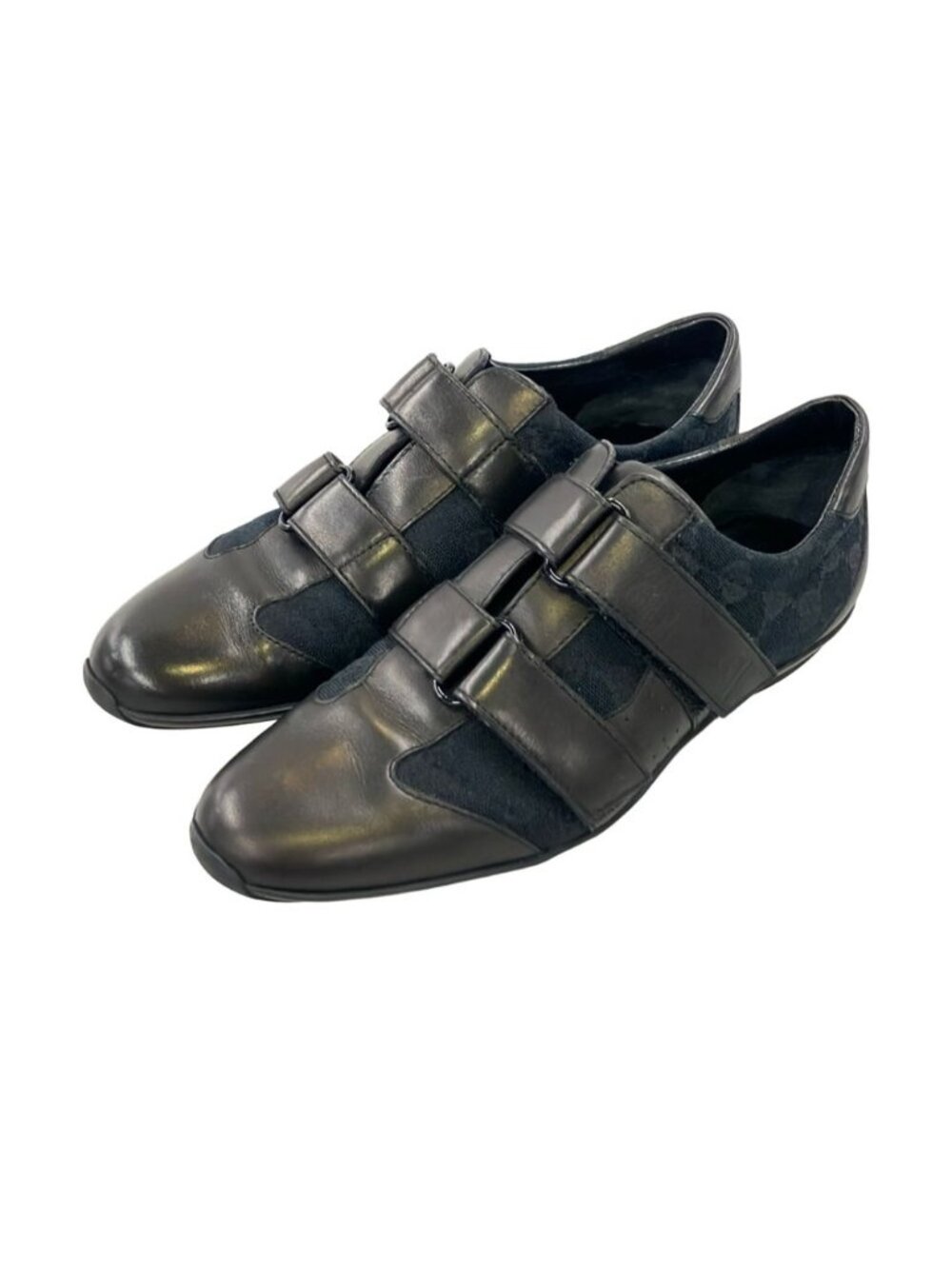 Gucci Leather Sneakers GG Pattern Double Velcro